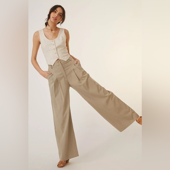 AMADI For Anthropologie Pleated Wide-Leg Pants - Picture 2 of 6